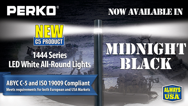 Figure No. 1444 White All-Round LED Lights in Midnight Black